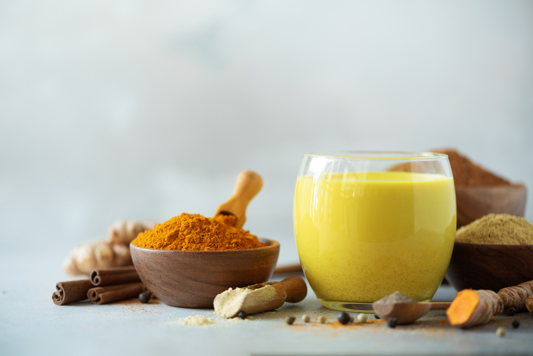 Turmeric latte and spices