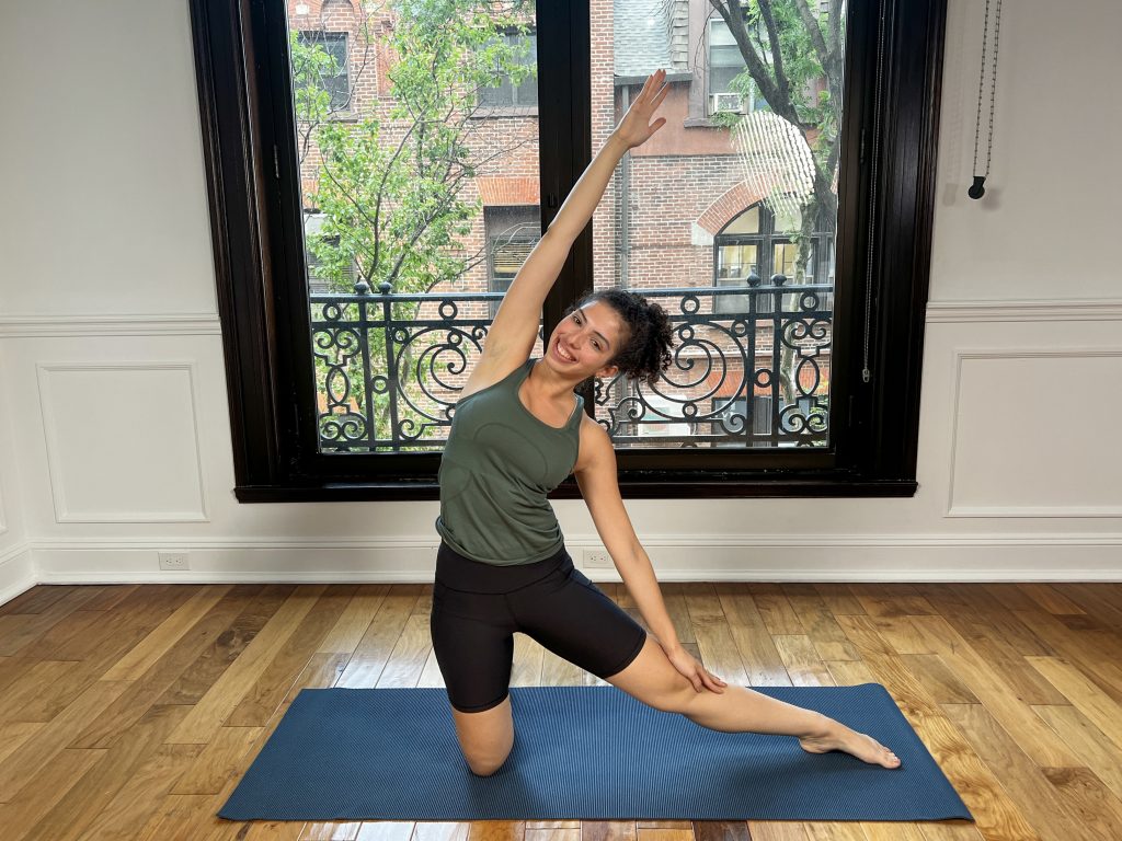 Girl in gate pose